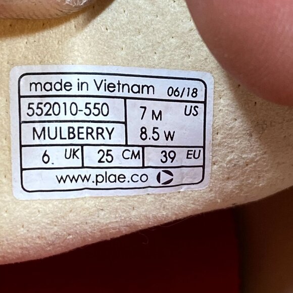 Plae Mulberry Siltstone Mens Full Grain Leather Casual Sneaker Mens 7 Womens 8.5 - Picture 8 of 8